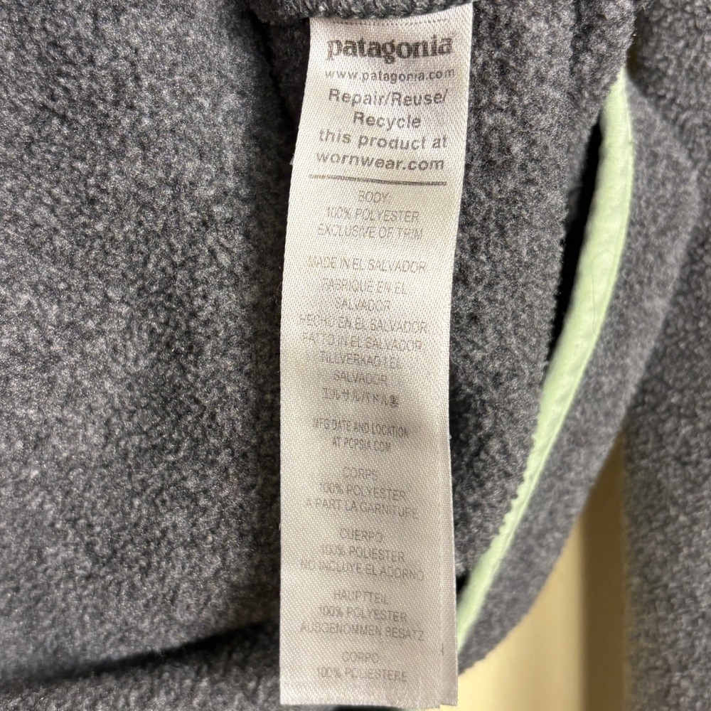 PATAGONIA Lightweight Synchilla Snap-T Pullover Nickel Grey Men Small Fleece - Picture 9 of 11